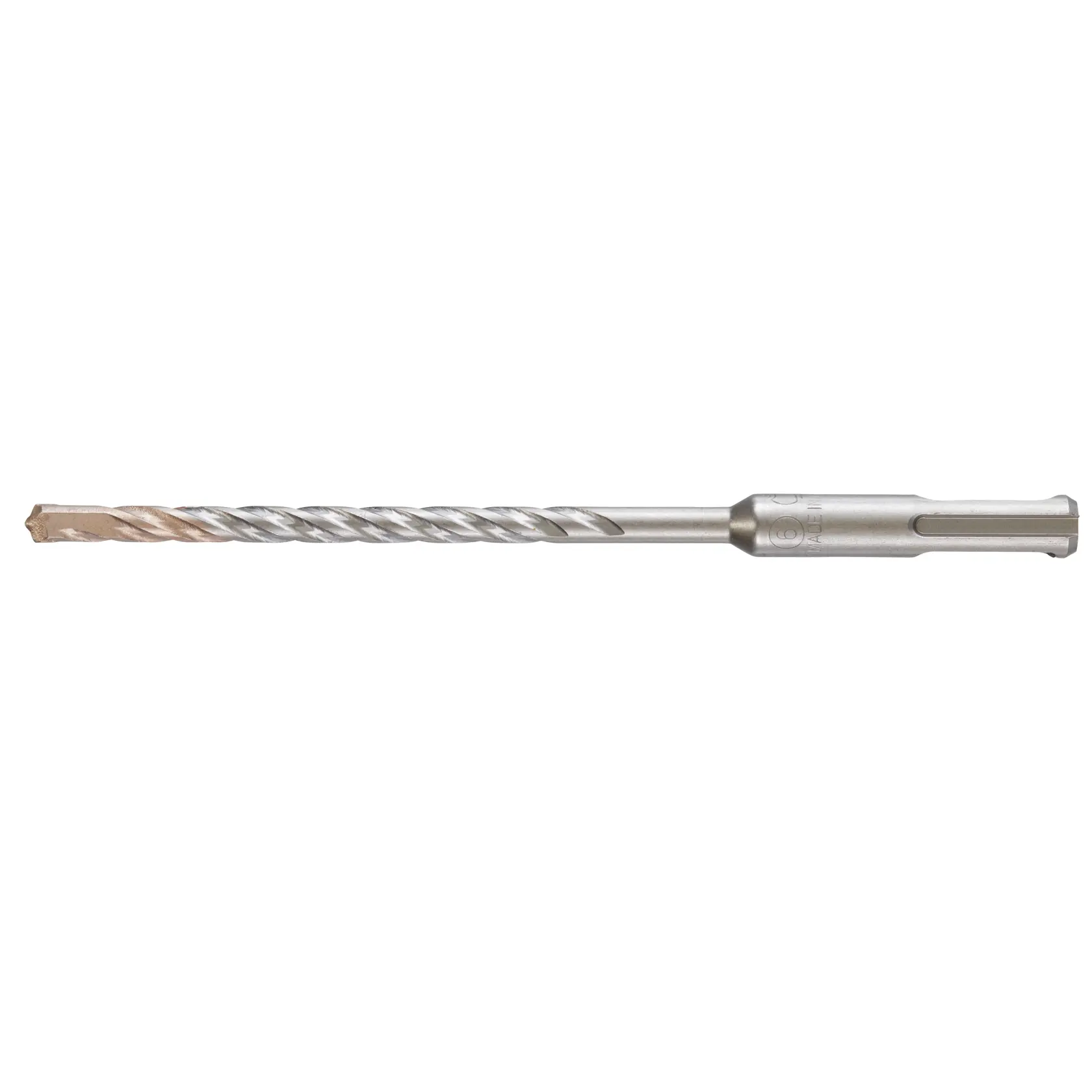 Photo of DEWALT SDS-Plus masonry drill bit, SKU DT9515, silver finish, side view, on white background.