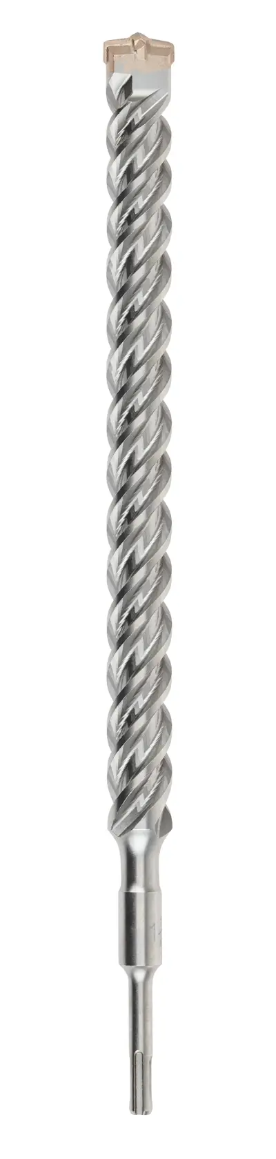 Single spiral SDS masonry drill bit with carbide tip for heavy-duty concrete drilling.