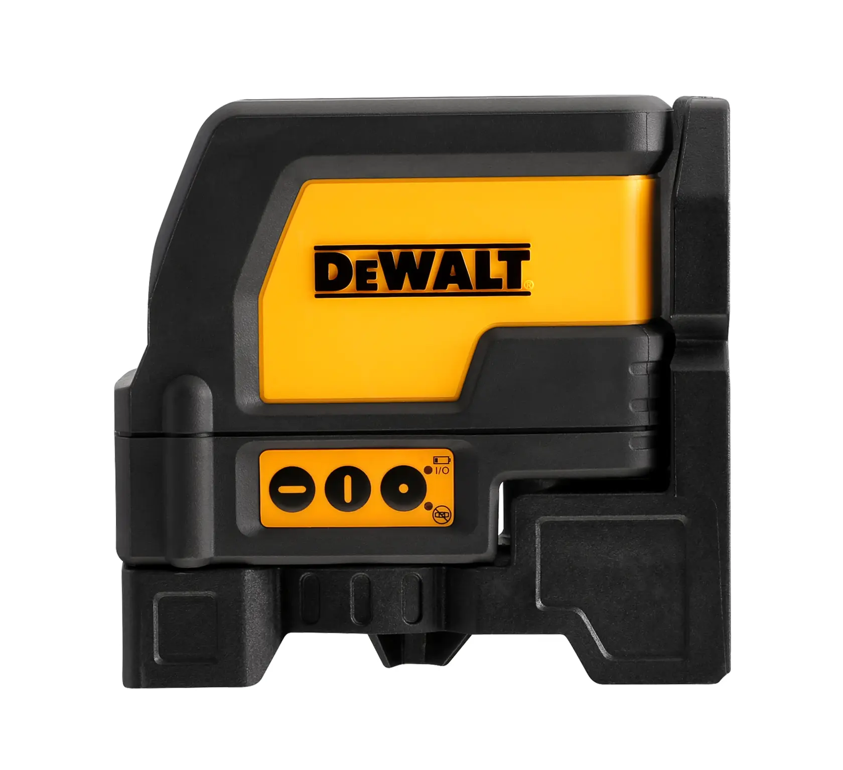 Niveau laser compact DEWALT DW0822 jaune-noir pour mesures précises en construction ou photographie.